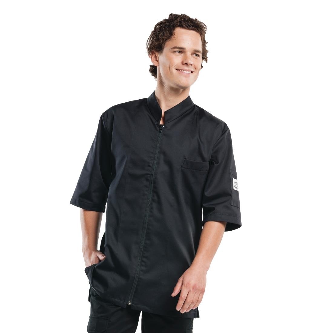 Koksbuis Korte Mouw Zwart Unisex XS