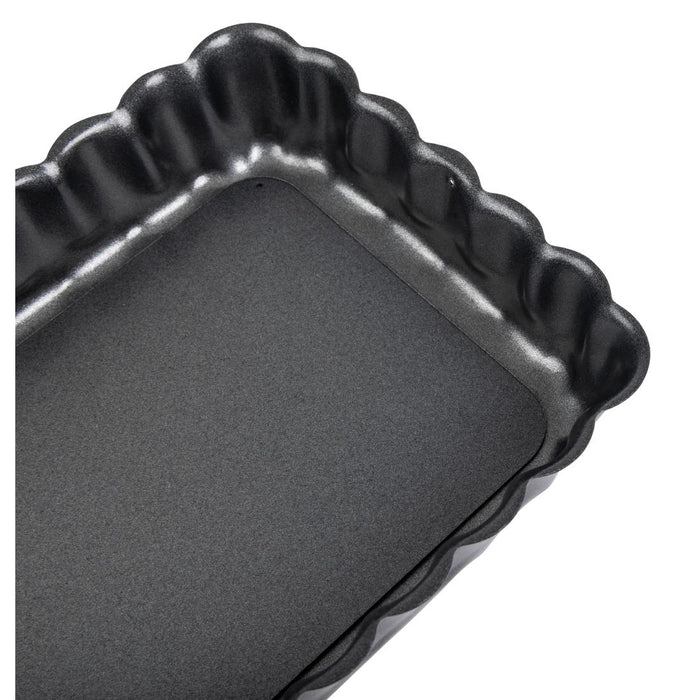 De Buyer rechthoekige anti-kleef taartvorm met losse bodem 35,6cm