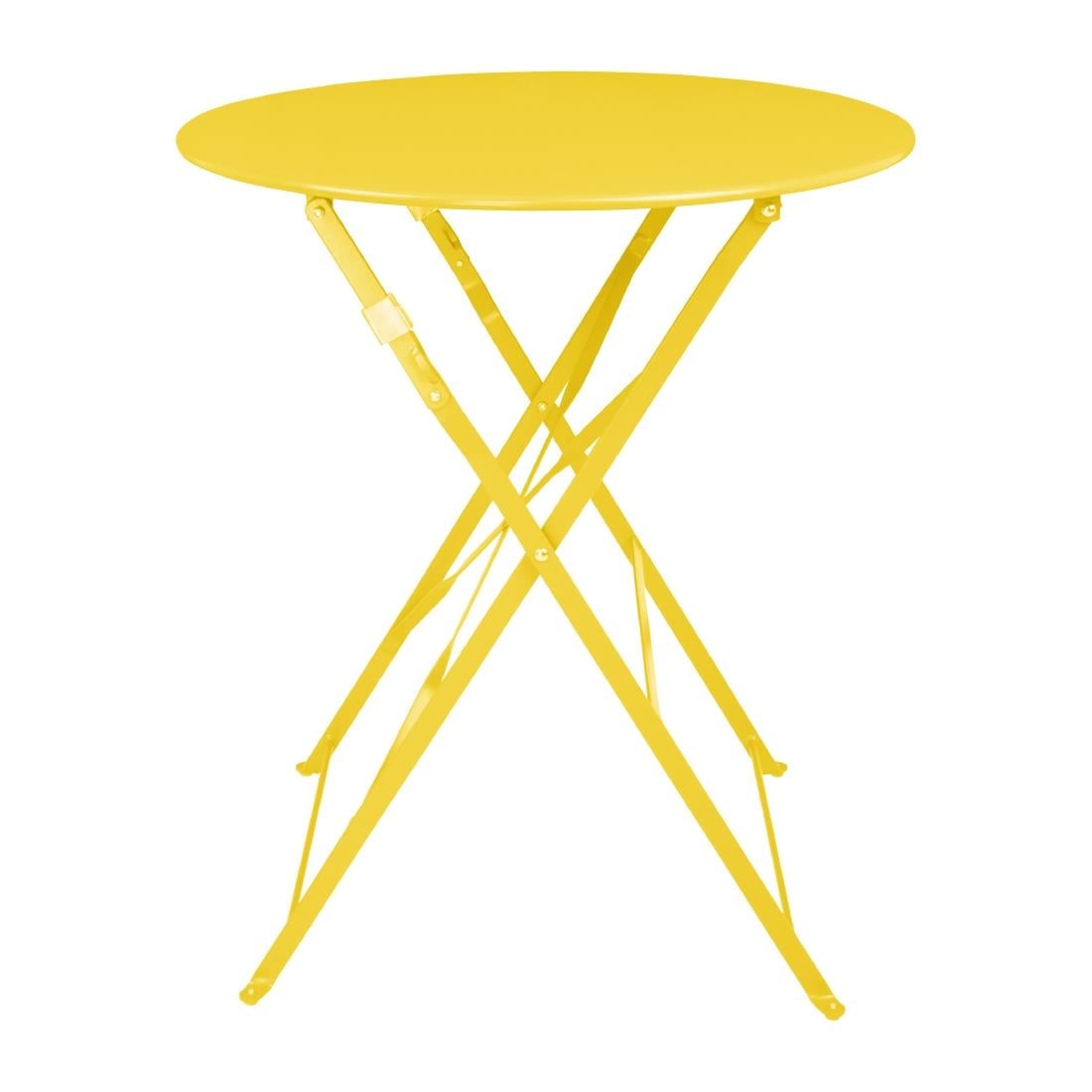 Bolero Perth zachtgele trottoirstijl ronde tafel 600 mm