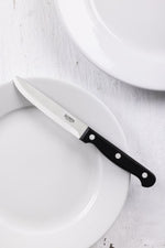 Olympia steakmessen met ronde punt zwart (12 stuks)