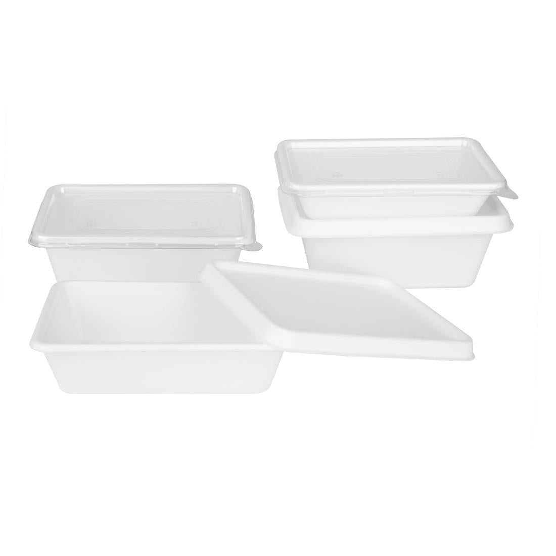 Fiesta Composteerbare Bagasse Voedselcontainer Bases 800ml (Pakket Van 100)