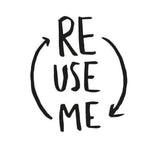 Herbruikbare rijstvlies bestekset - mes, vork en lepel in juten tasje