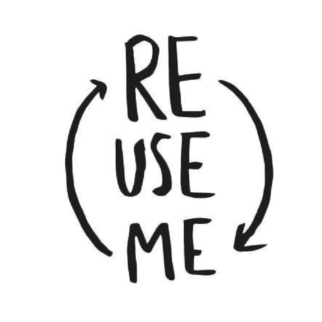 Herbruikbare rijstvlies bestekset - mes, vork en lepel in juten tasje