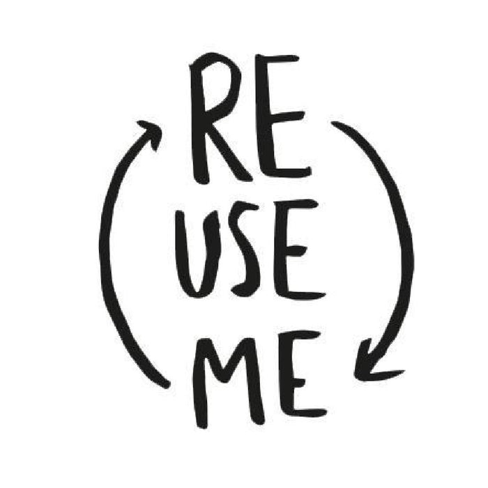 Herbruikbare rijstvlies bestekset - mes, vork en lepel in juten tasje