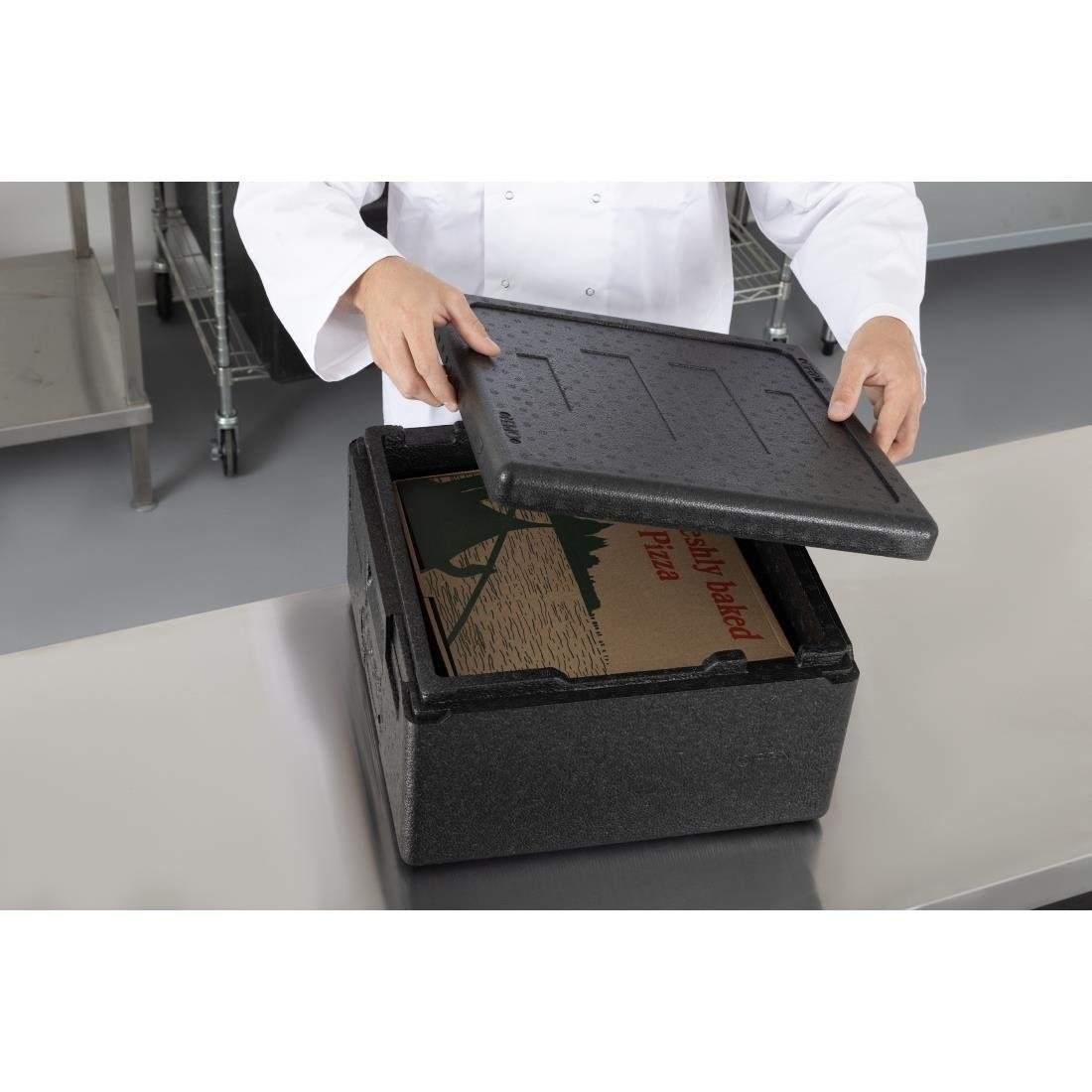 Vogue Geïsoleerde EPP Pizzadoos En Voedseltransportbox 22Ltr 4 Pizza Capaciteit