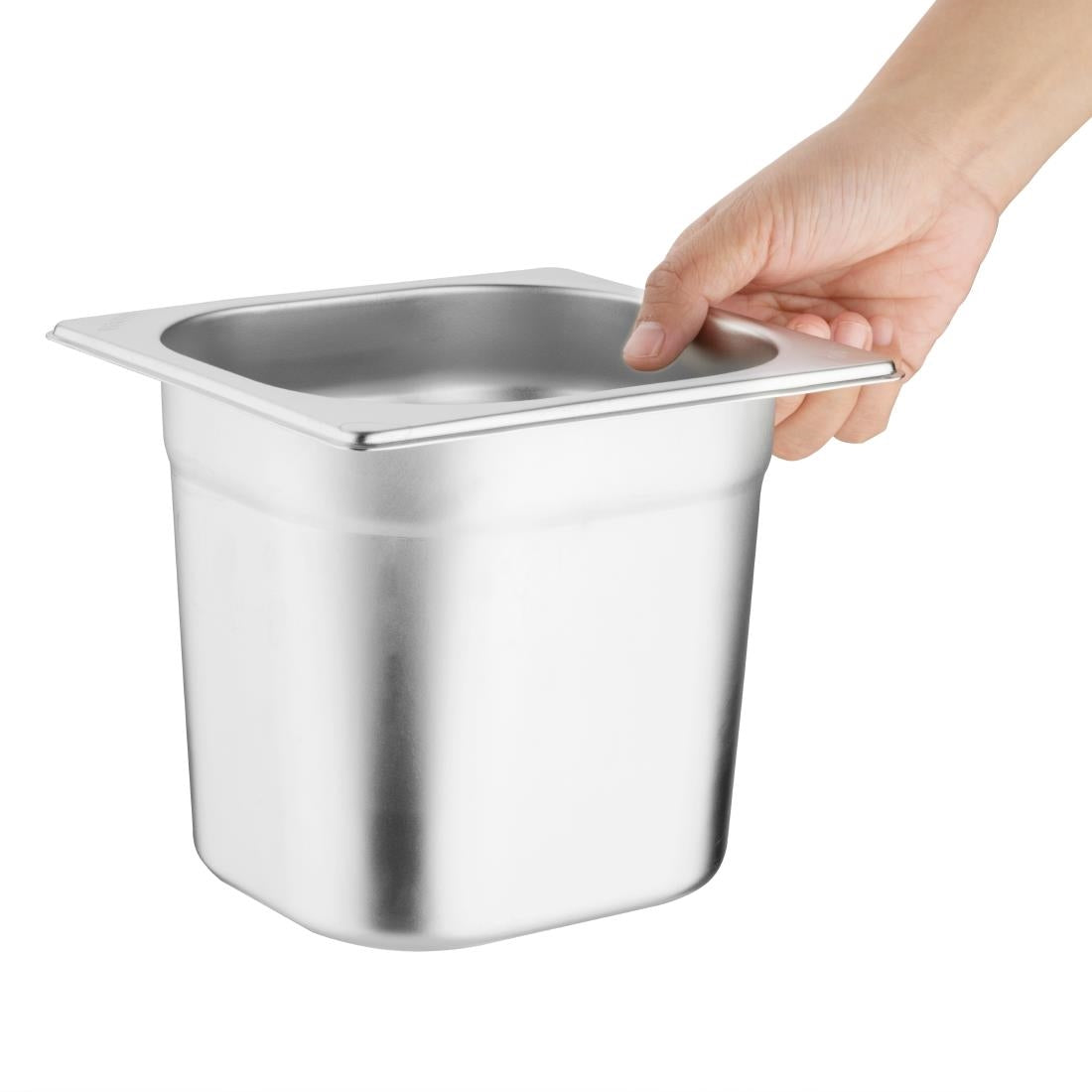 Vogue roestvrijstalen gastronorm bakset met deksels 1/6 (set van 6)