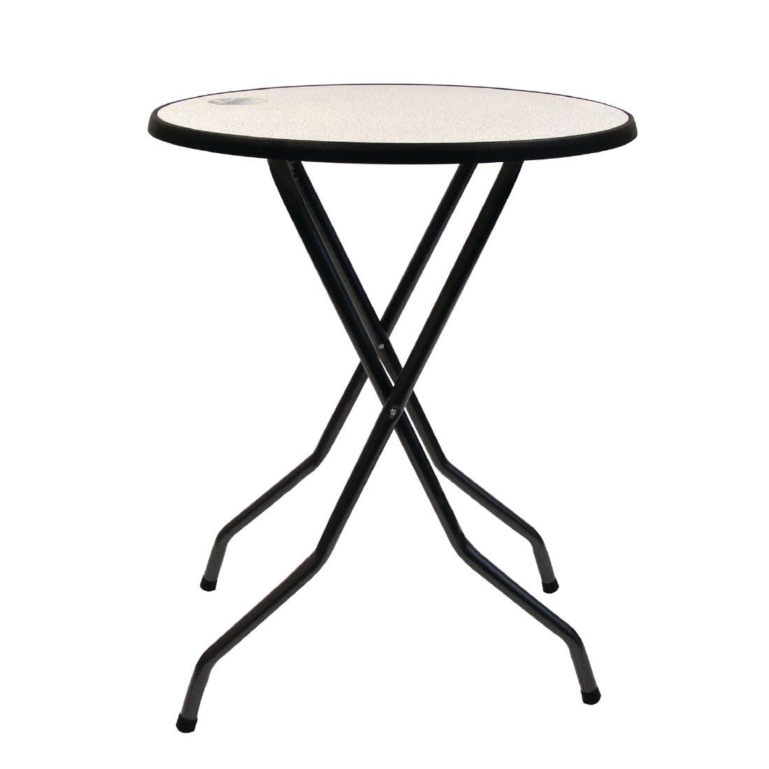 Statafel Barcelona zwart/crème inklapbaar in- en outdoor 85cm rond