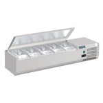 Polar g-serie aanrechtvoorbereidingskoelkast met deksel 5x 1/4gn