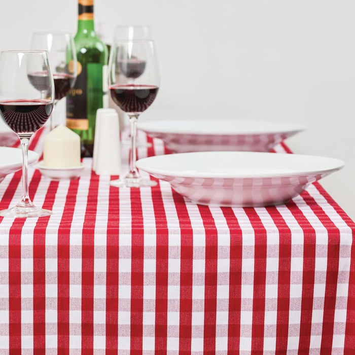 Mitre Comfort Gingham tafelkleed rood-wit 89x89cm