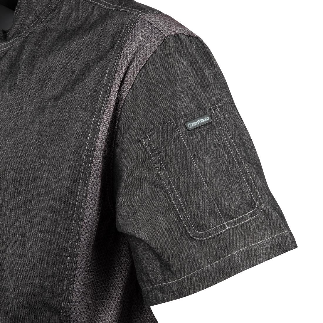 Koksbuis Korte Mouw Denim Grijs S