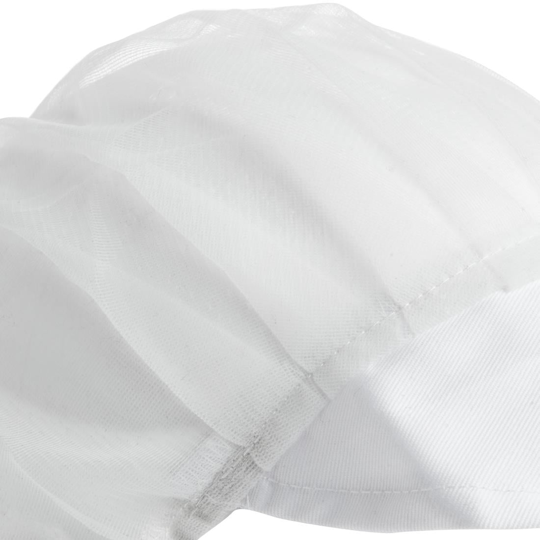 Whites nylon haarnet met klep wit