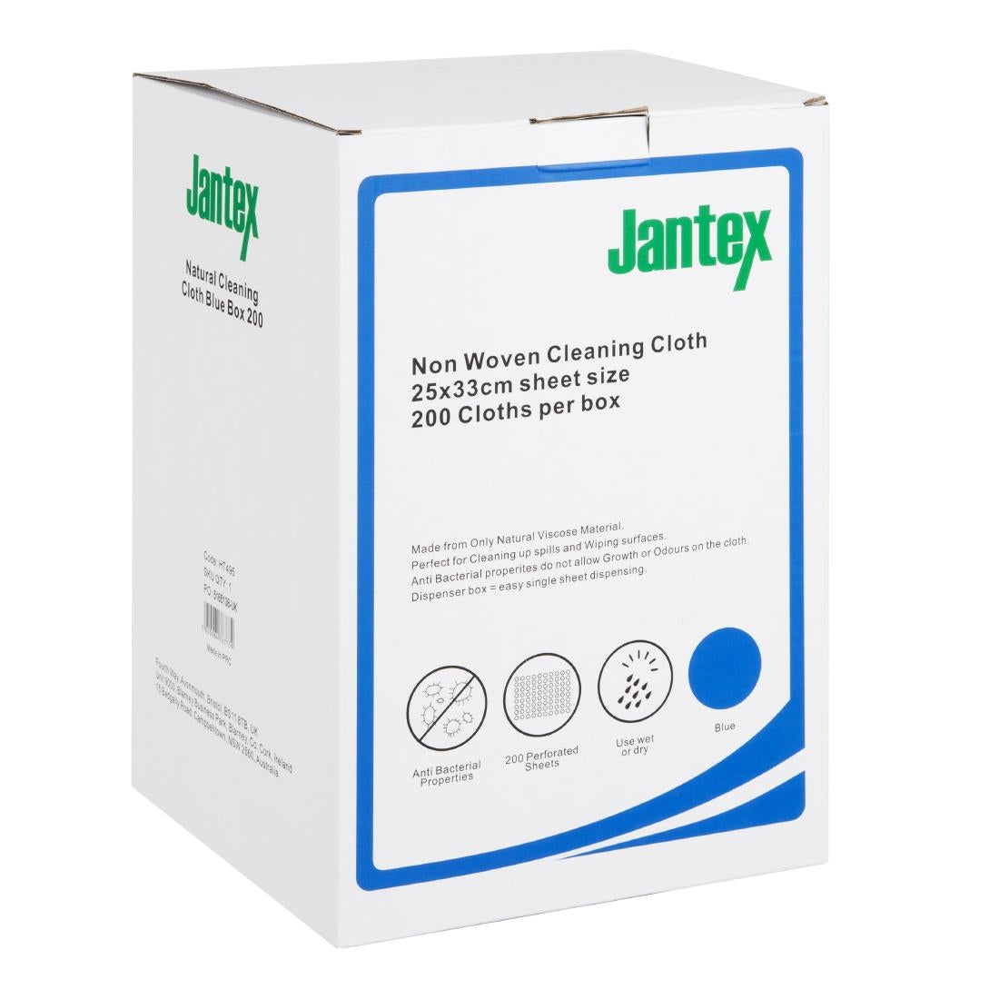 Jantex Groene Composteerbare Reinigingsdoek Blauw (Verpakking Van 200)