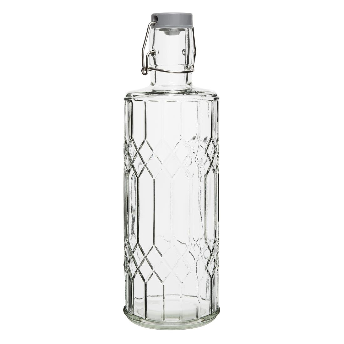 Olympia geo glazen waterfles met stop 1 liter (6 stuks)