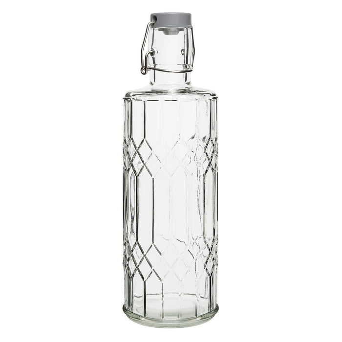 Olympia geo glazen waterfles met stop 1 liter (6 stuks)