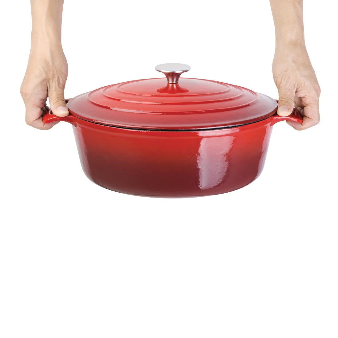 Vogue ovale inductie braadpan rood 6L