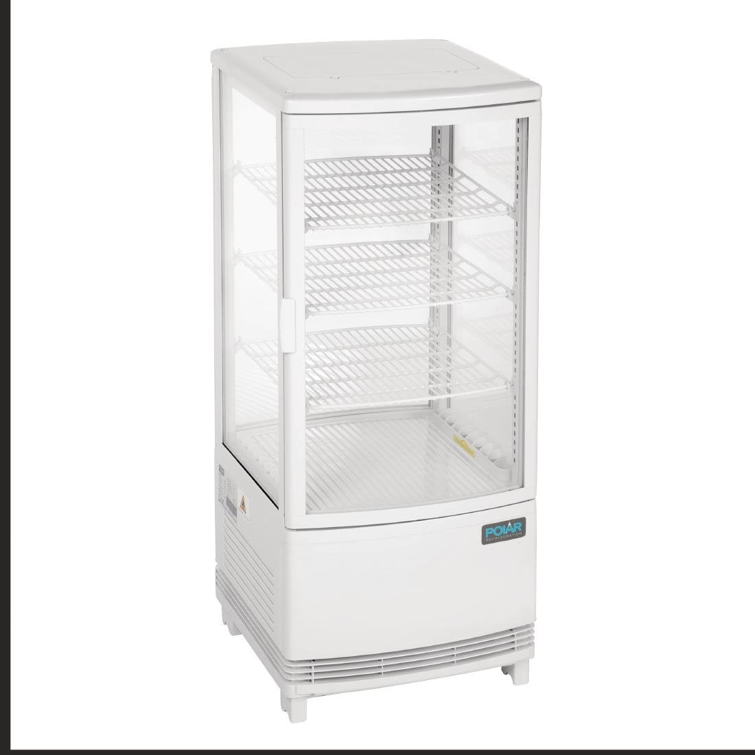 Polar C-serie koelvitrine met gebogen deuren 86L wit