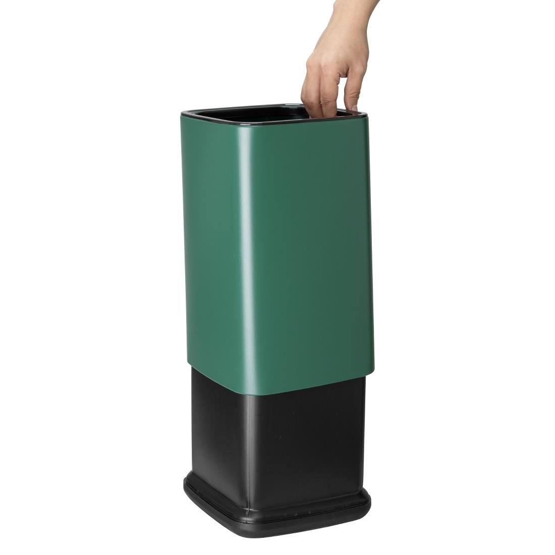 Bolero Vierkante Afvalbak Groen 10Ltr