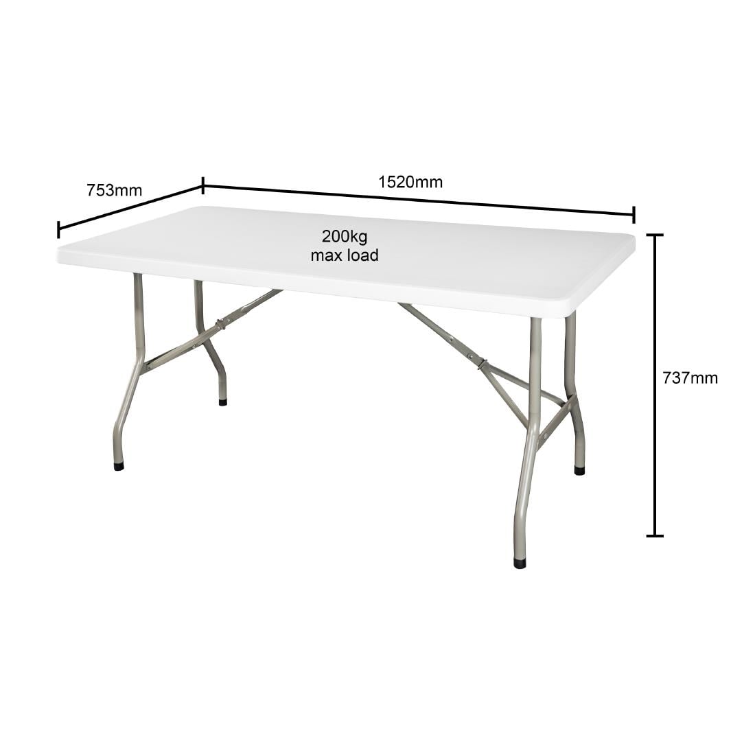 Bolero rechthoekige klaptafel wit 152cm