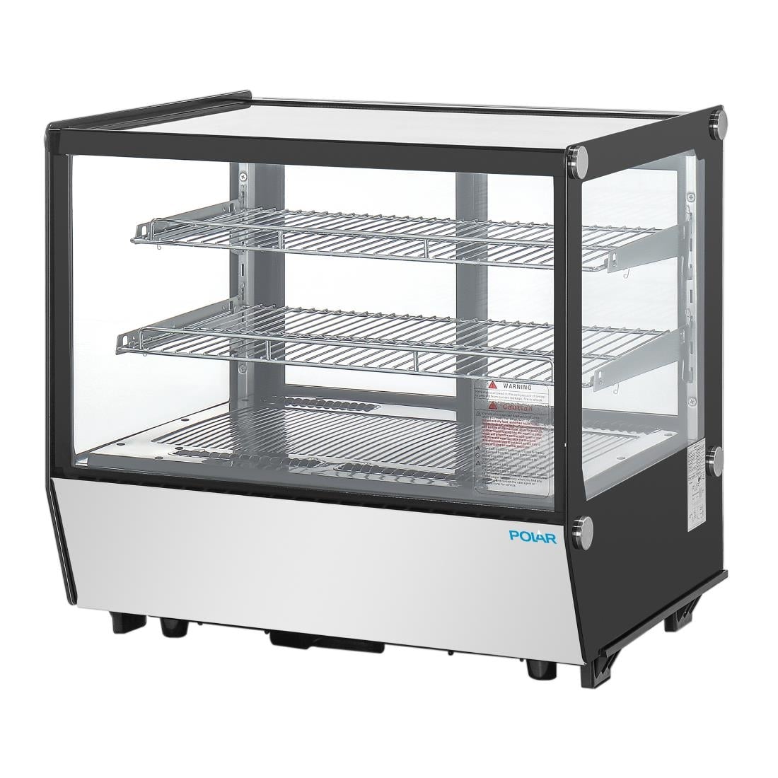 Polar G-Series Aanrecht Model Display Koelkast Zwart Vierkant Glas 120Ltr