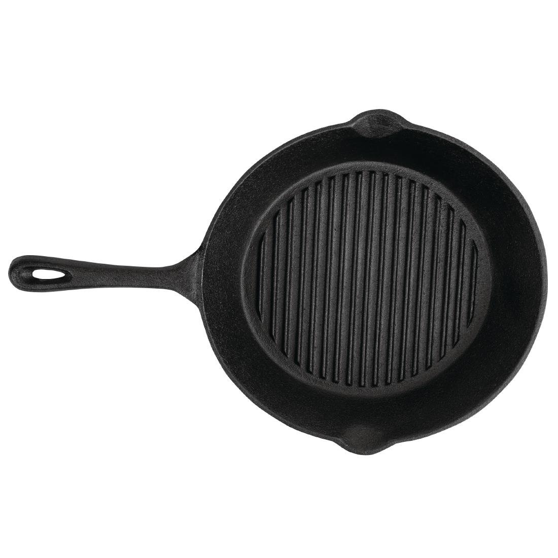 Vogue ronde gietijzeren inductie grillpan 26,7cm