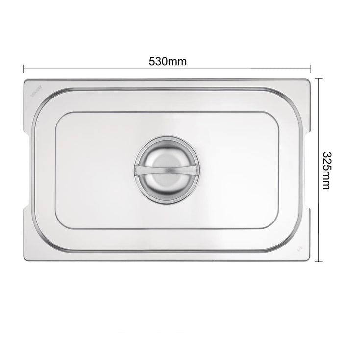 Vogue RVS deksel voor GN 1/1 bak met handvatten