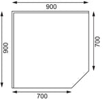 Vogue RVS werktafel hoekelement 70cm