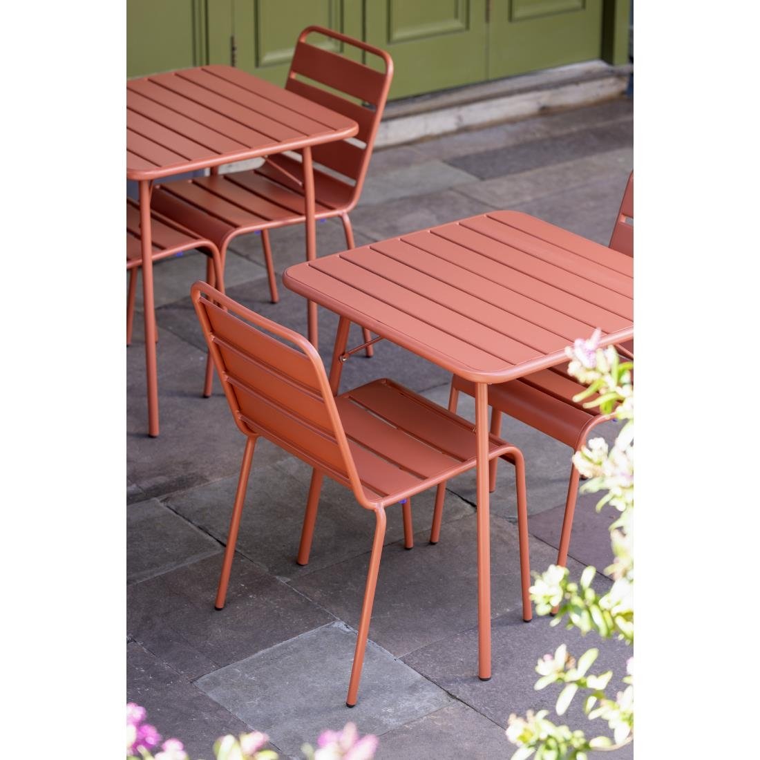 Bolero Terracotta vierkante stalen lattentafel - 700 mm