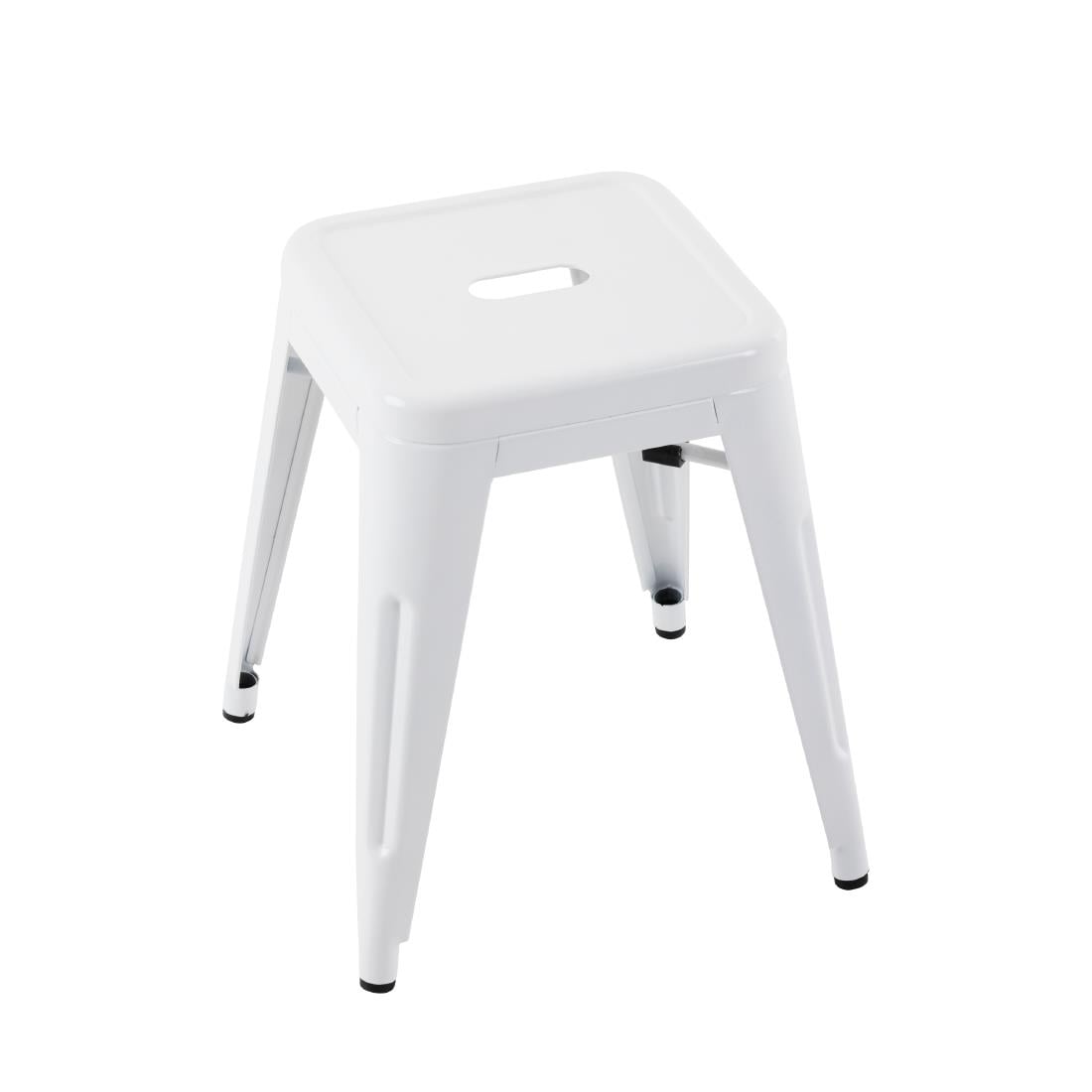 Bolero Bistro Stalen Lage Kruk Wit (4 Stuks)