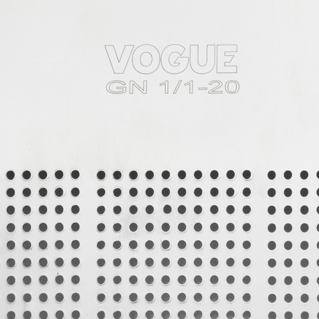 Vogue Roestvrij Staal Zware Kwaliteit Geperforeerde 1/1 Gastronorm Bak 20mm