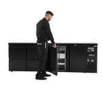 Polar u-serie dubbele deur back bar toonbank koelkast met laden