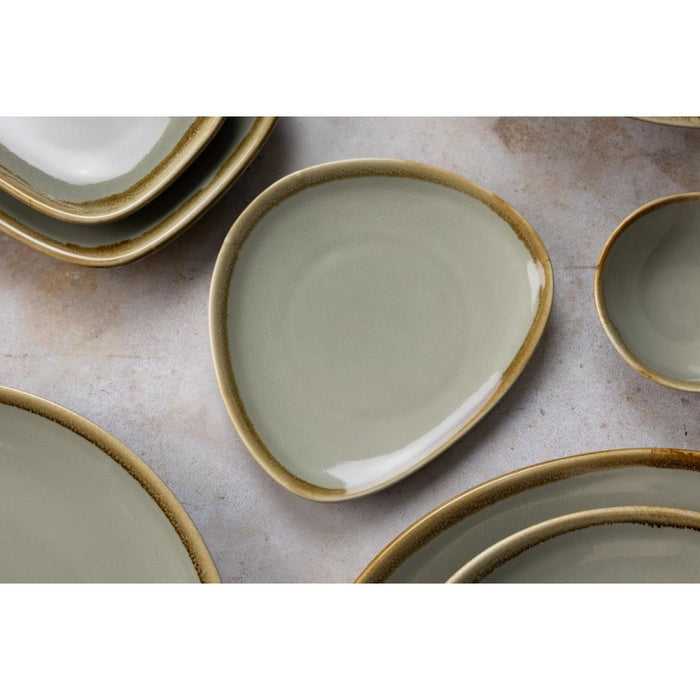 Olympia Kiln driehoekige borden mosgroen 23cm (6 stuks)