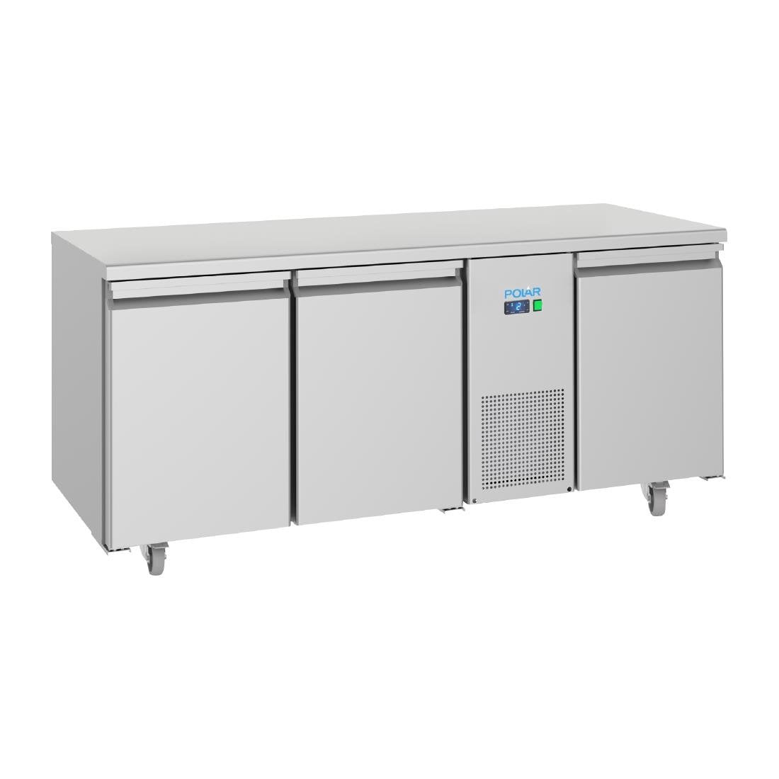 Polar U-serie Energiezuinige 3-Deurs Aanrecht Vriezer 474Ltr