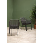 Bolero Bay PE gevlochten rattan outdoor armstoelen antraciet (2 stuks)