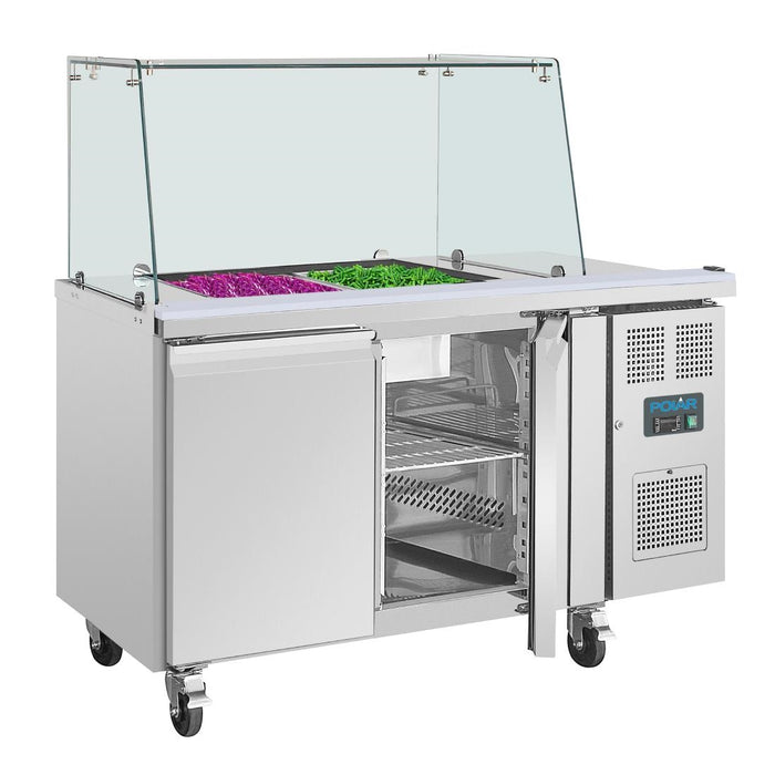 Polar U-serie tweedeurs saladette met vierkant kuchscherm