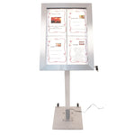 Securit RVS Gekleurd LED 4XA4 display met paal en voet