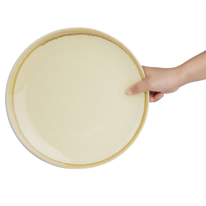 Olympia Kiln ronde coupeborden zandsteen 28cm (4 stuks)