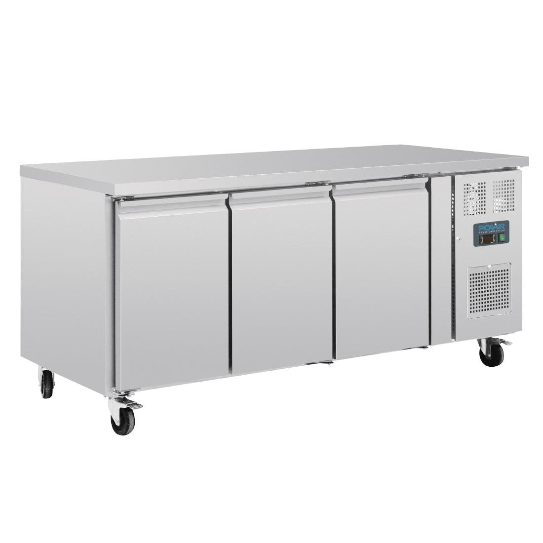 Polar U-serie 3-deurs counter met euronorm opslag 634L