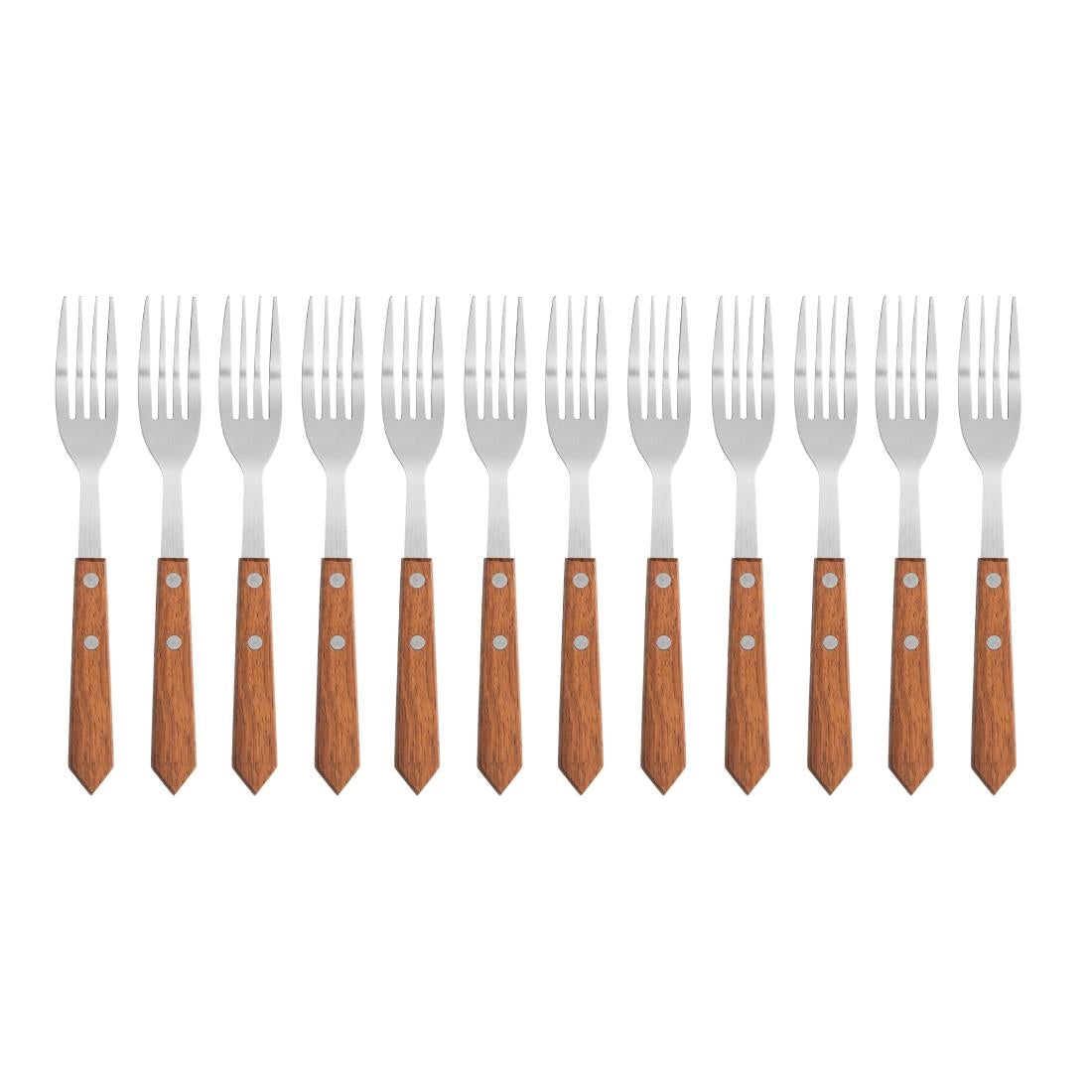 Olympia steakvork met houten heft (12 stuks)