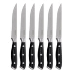 Olympia Premium Geklonken Steakmessen Met Zwarte Abs Handvatten (Set Van 6)