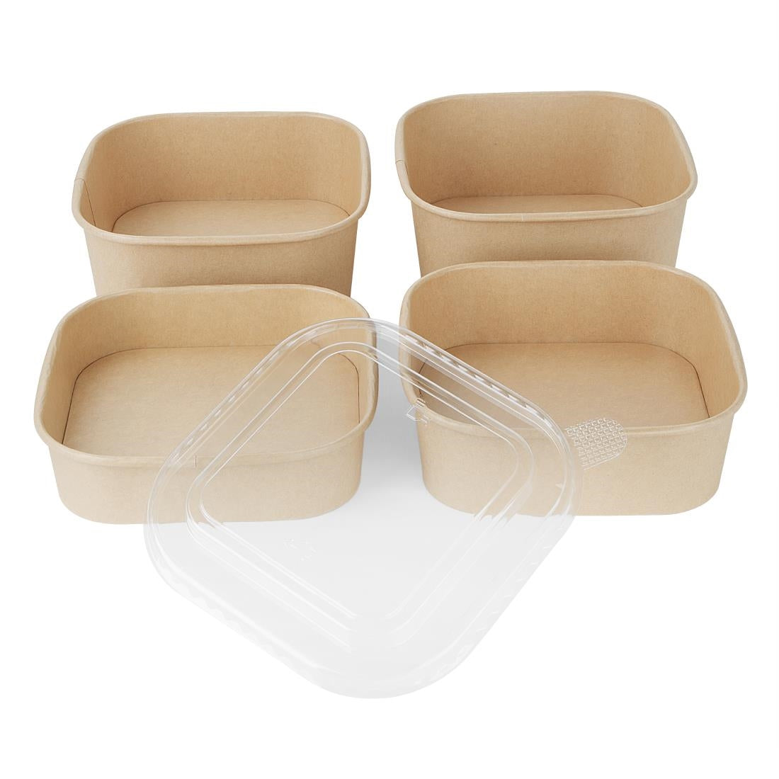 Fiesta Recycleerbare Pet Deksel Voor Vierkante Containerbodems (Pakket Van 300)