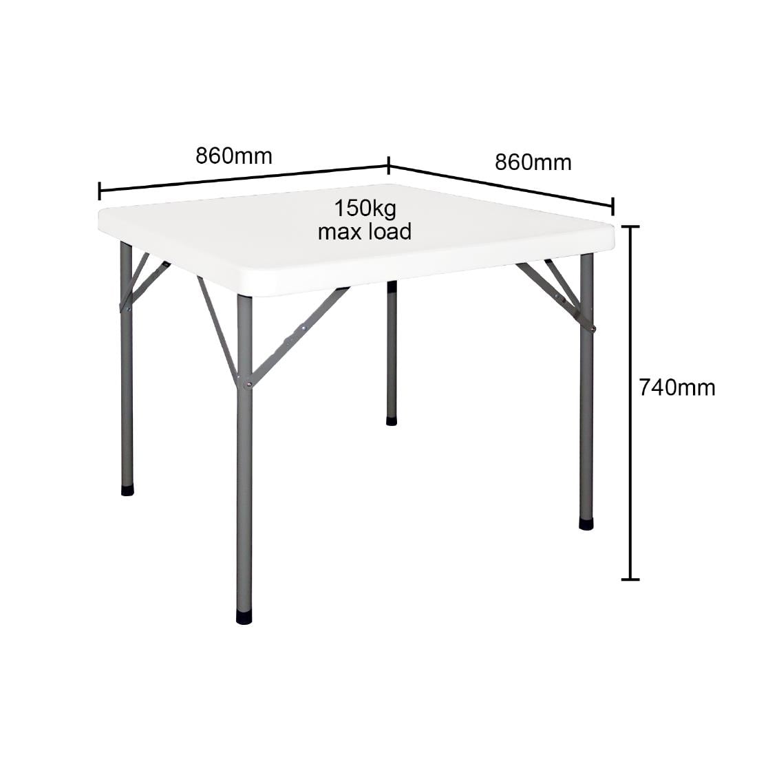 Bolero vierkante HDPE klaptafel 86cm