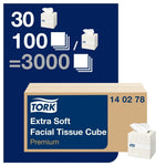 Tork Premium 100-pak gezichtsreinigingsdoekjes extra soft 2-laags (30 stuks)