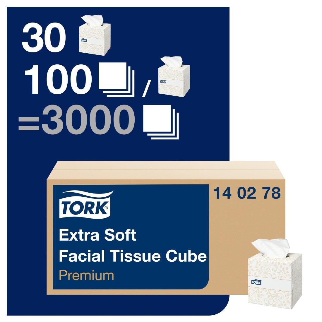 Tork Premium 100-pak gezichtsreinigingsdoekjes extra soft 2-laags (30 stuks)
