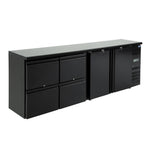 Polar u-serie dubbele deur back bar toonbank koelkast met laden