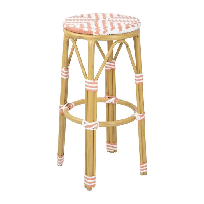 Bolero Parijse Stijl PE Rotan Barkrukken Koraal (2 Pack)