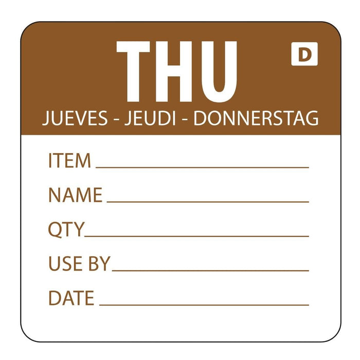 Hygiplas oplosbare kleurcode voedseletiketten donderdag (250 stuks)