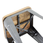 Bolero Bistro stalen kruk met houten zitting - grijs (4 stuks)