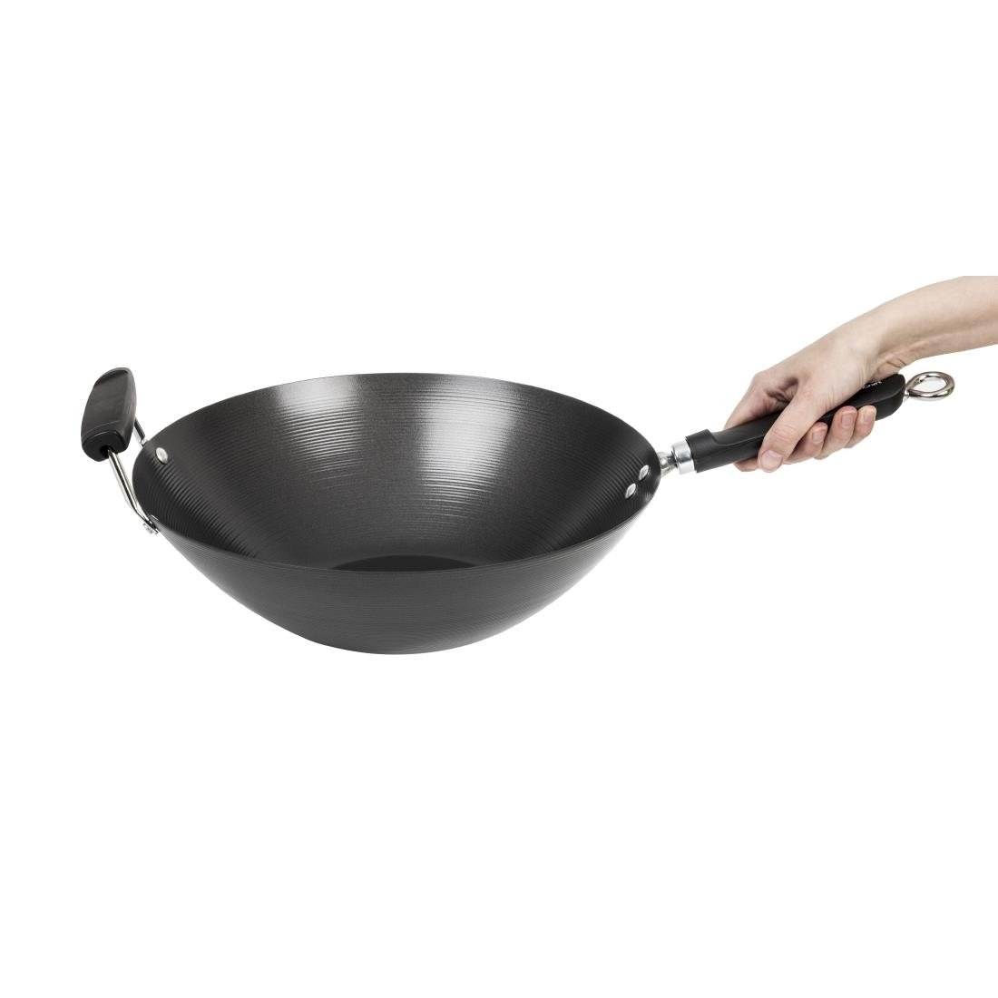 Anti-kleef inductie wok met platte bodem 35,5cm