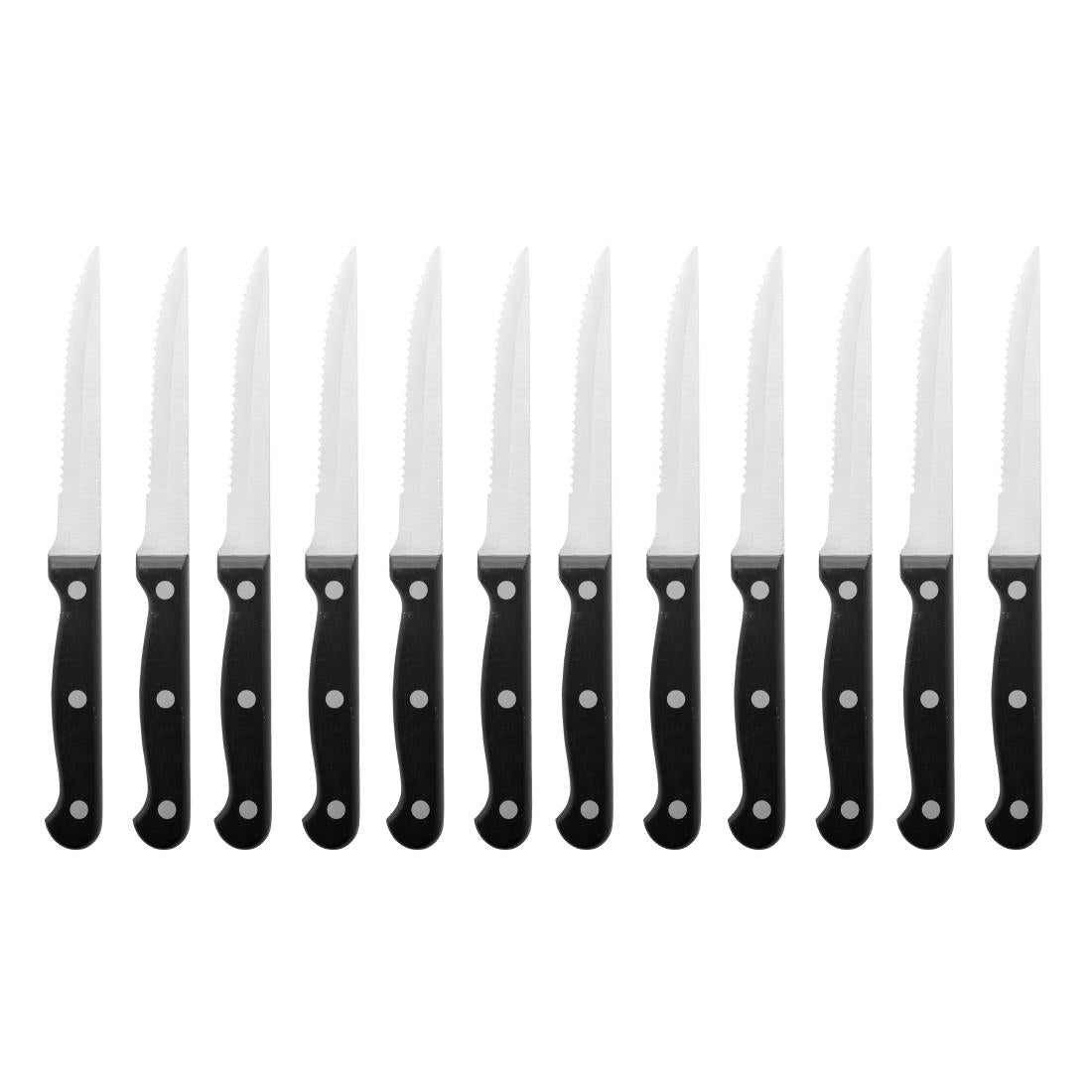 Olympia steakmessen zwart heft 21,5cm (12 stuks)
