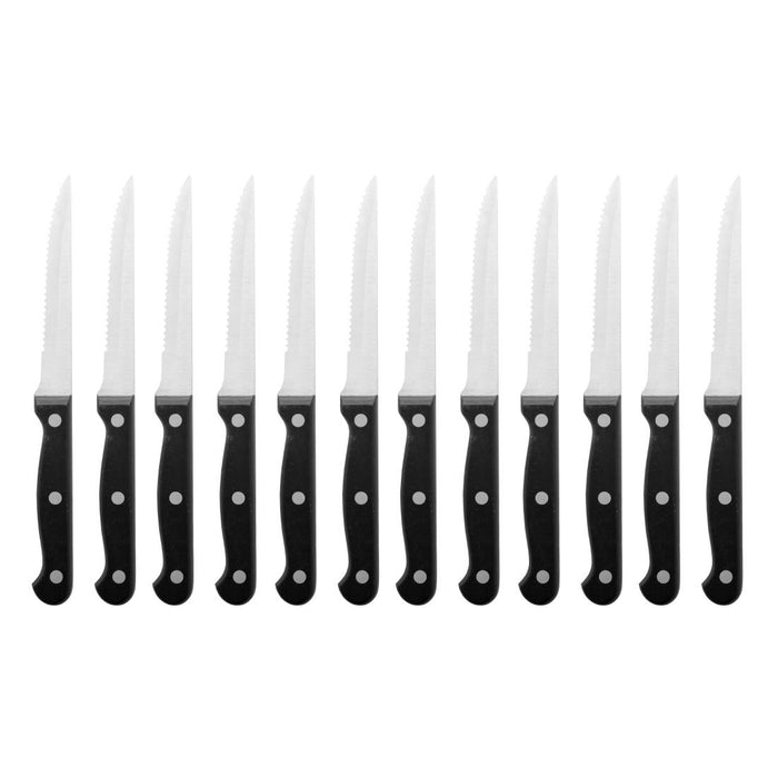 Olympia steakmessen zwart heft 21,5cm (12 stuks)